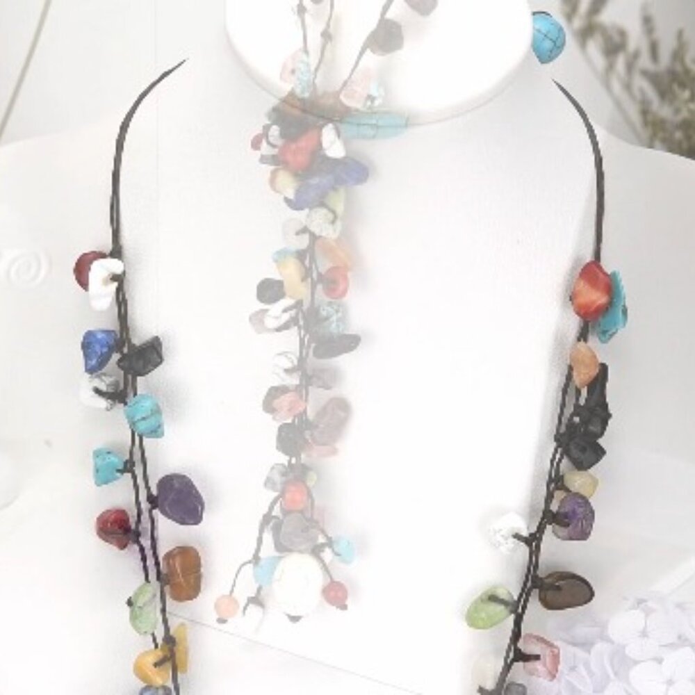 Handcrafted Multistrand Statement Necklace Boho Y… - image 8